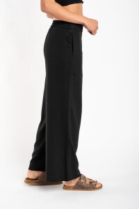 Pantalón Con Lino Negro