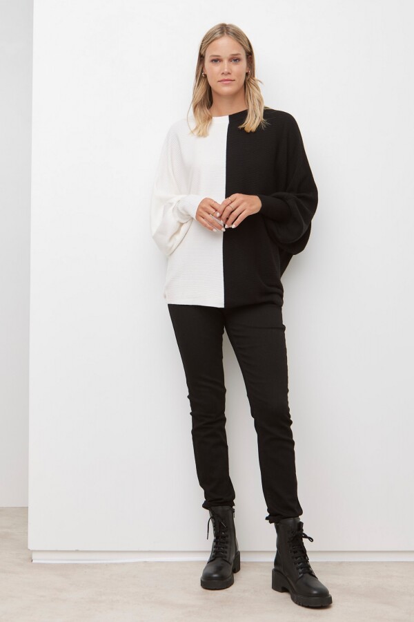 Buzo Colorblock NEGRO/BLANCO