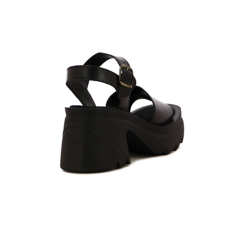 Sandalias Mujer Euro Teens Tira Ancha Y Pulsera Con Hebilla Negro