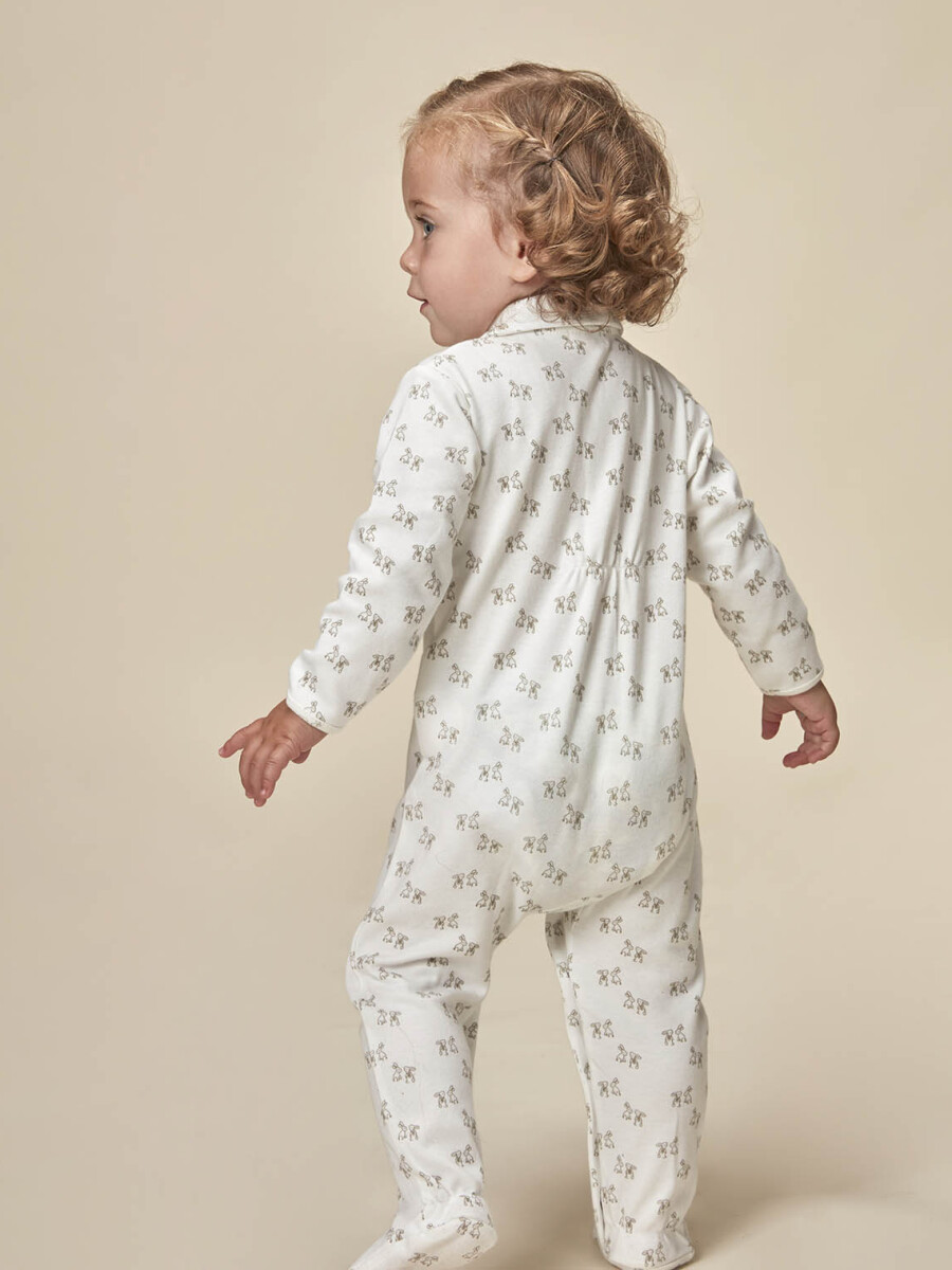 Pijama Print Conejitos Blanco Roto