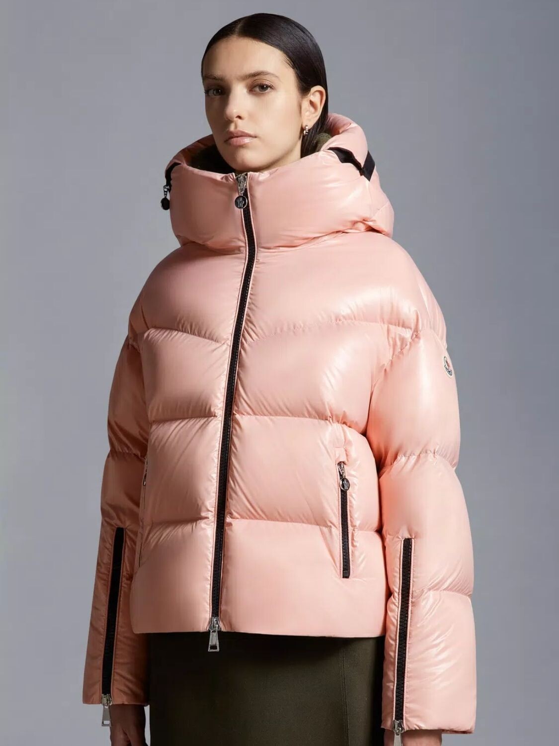 Campera con capucha integrada rellena de plumas, HUPPE Rosado