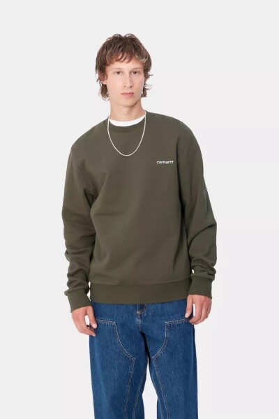 SCRIPT EMBROIDERY SWEAT Verde