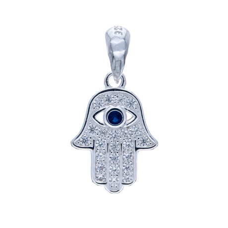Dije Mano de Fátima con Ojito 14*11mm de plata 925 con circonias. Dije Mano de Fátima con Ojito 14*11mm de plata 925 con circonias.