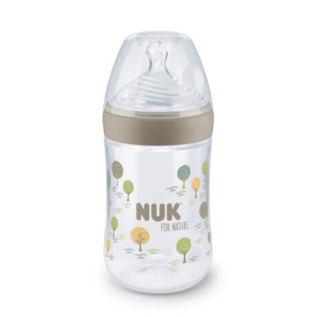 Nuk for nature Mamadera 260 ml silicona talle M Beige