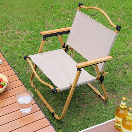 Silla plegable para camping Beige