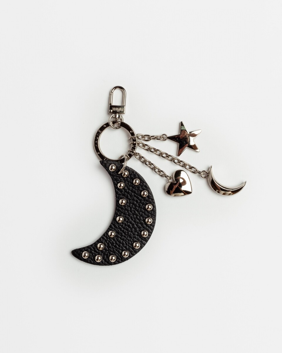 Llavero Starry Night en cuero graneado - Negro 