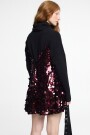 Vestido corto lentejuelas Bordo