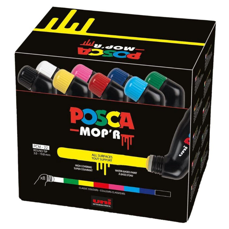 Marcadores Posca Mop´r 8 colores 3-19mm Marcadores Posca Mop´r 8 colores 3-19mm
