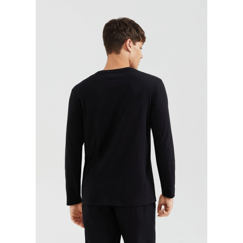 CAMISETA ML MASC PRETO ESCURO