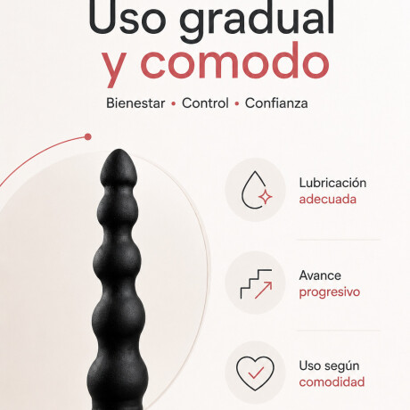 Dilatador Anal Inexpulsable XL Macizo Rojo