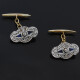 Gemelos en oro 18k brillantes , zafiros y diamantes Gemelos en oro 18k brillantes , zafiros y diamantes