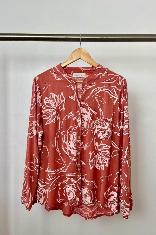 CAMISA KETZIA FLOR AL TONO OXIDO