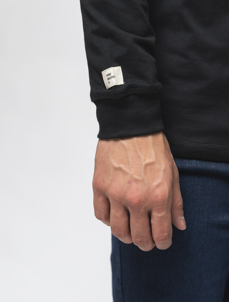 Remera Manga Larga Algodón Negro