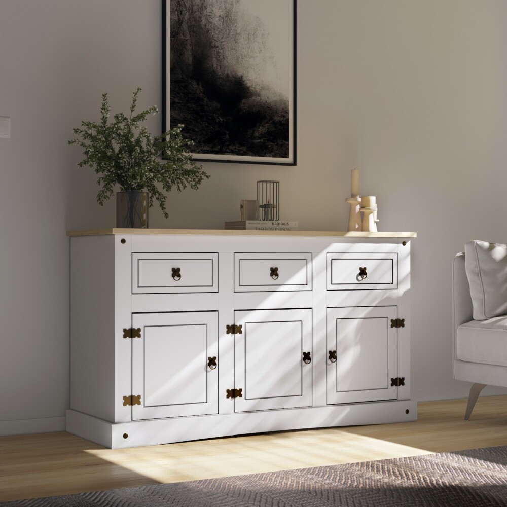 Aparador Bargueño Linea Mexicana Blanco Madera Maciza Aparador Bargueño Linea Mexicana Blanco Madera Maciza