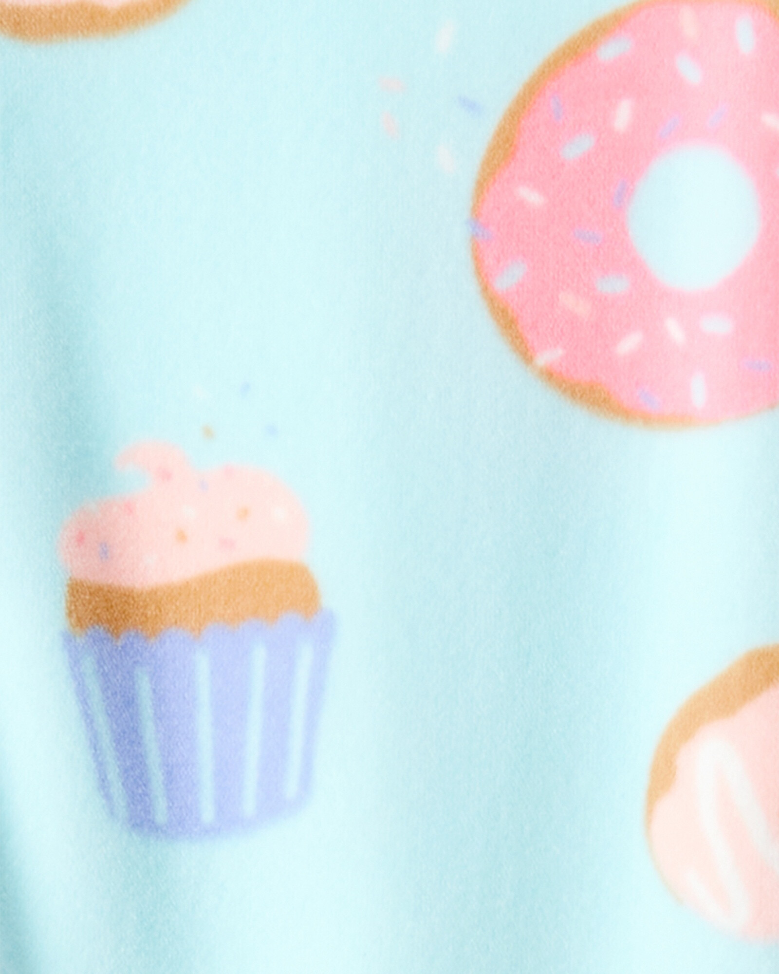 Pijama una pieza de micropolar, con pie, diseño donas Sin color