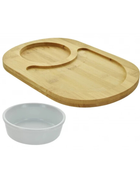 Copetinero oval en madera y cerámica con encastre Copetinero oval en madera y cerámica con encastre
