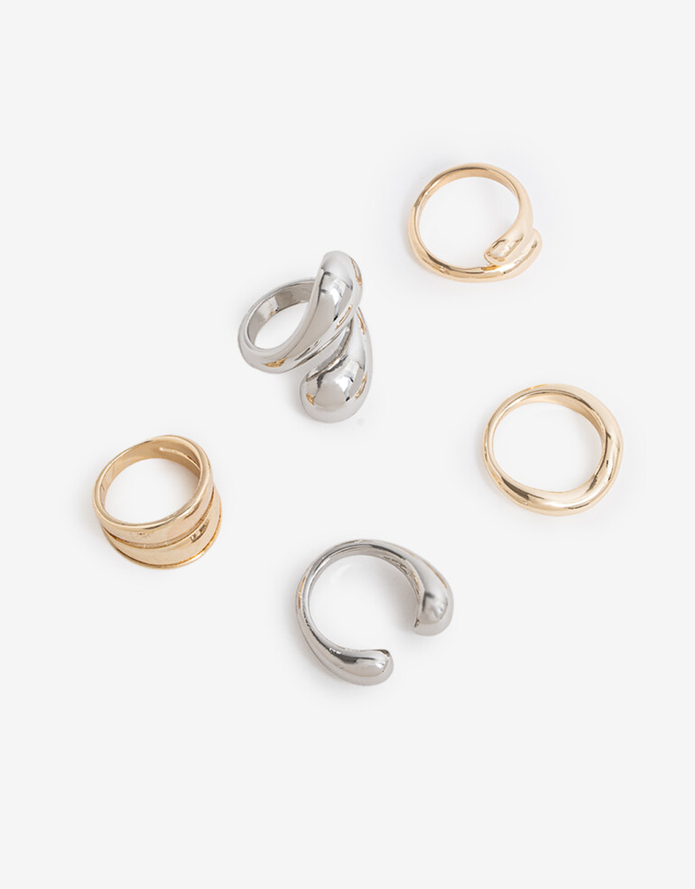 Sets Anillos Metal Set De Anillos - Dorado