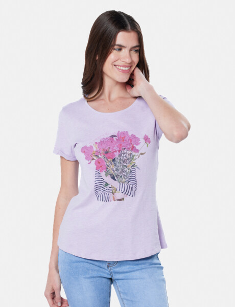 REMERA ESTAMPADA Lila