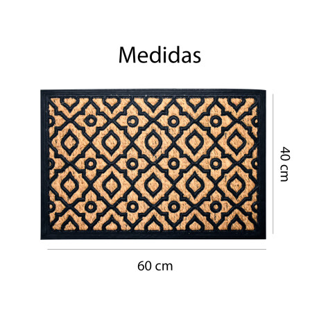 Alfombra Puerta Entrada Felpudo Coco Goma 40X60 Trama Flor