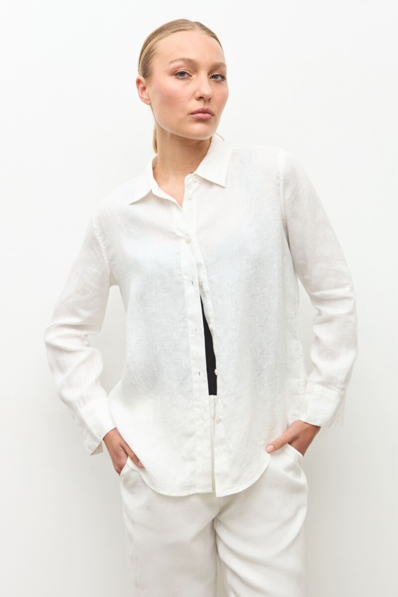 Camisa 100% Lino blanco