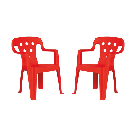Set X2 Sillas Infantiles Apoya Brazos 40kg Protección UV Rojo
