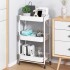 Carro Organizador de Metal Plegable Canasto con 3 Estantes y Ruedas Multiuso IMBACK Color Blanco Carro Organizador de Metal Plegable Canasto con 3 Estantes y Ruedas Multiuso IMBACK Color Blanco