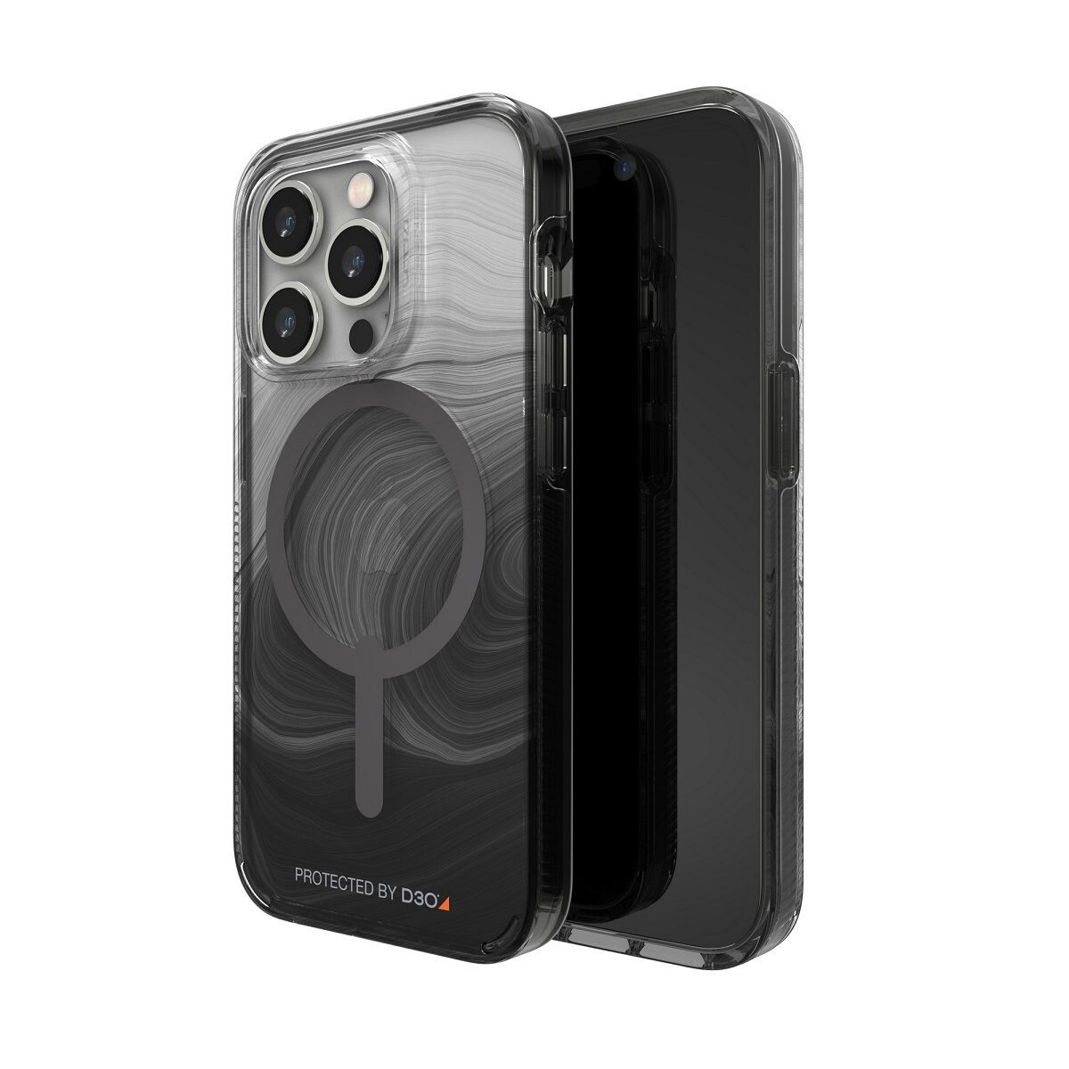 Protector case gear4 milan snap c/ magsafe para iphone 14 pro - Black swirl 