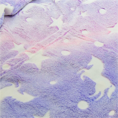 Buzo Manta Canguro Infantil Capucha Bolsillo Brillo Nocturno Violeta
