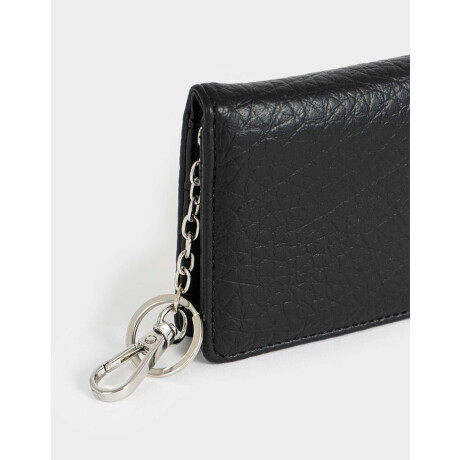 Tarjetero Con Solapa Negro