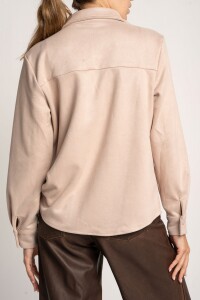 Camisa Gamuza Cuero Vegano Rosa