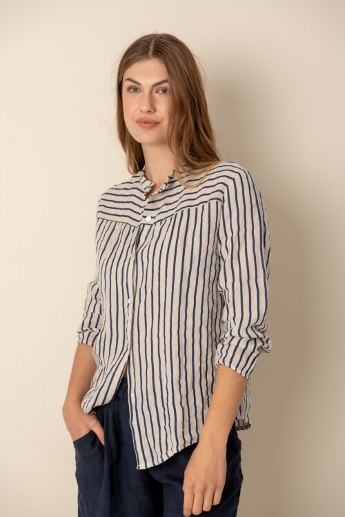 Camisa de lino dama Beige