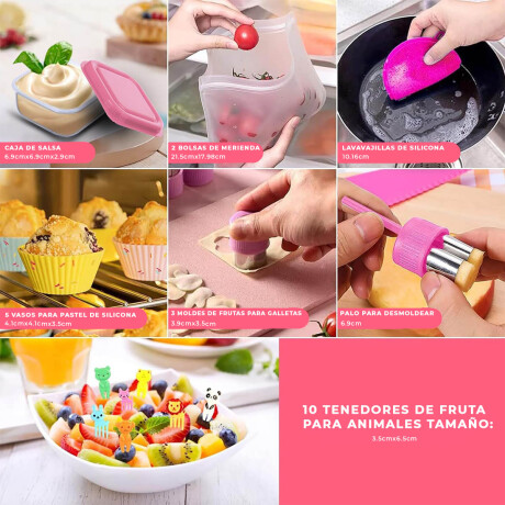 Set X27 Lunchera Térmica Tupper Vianda+ Botella+ Acc Rosa