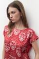 Blusa con estampa bicolor rojo