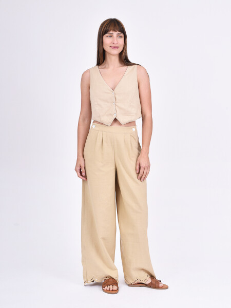 CHALECO CLEO BEIGE OSCURO