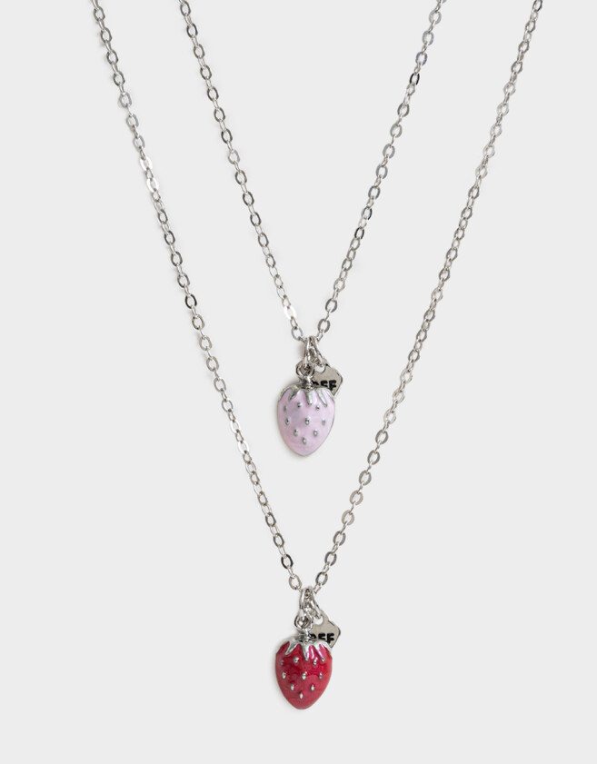 Collares Infantiles Con frutas Plateado