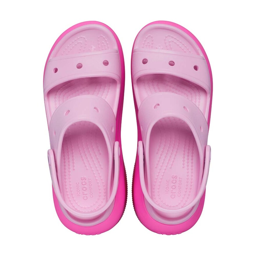 Plataformas Crocs Mega Crush Matte Sandal - Unisex Pink Tweed/multi