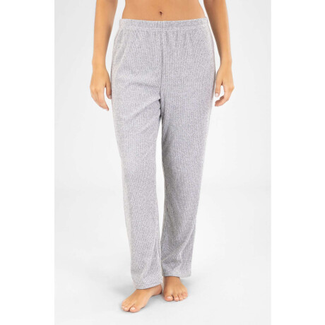 Pantalon rib fino gris Gris