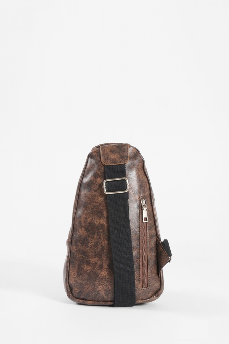 Riñonera cruzada cracked marrón