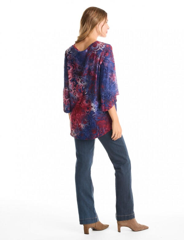 Blusa Keyhole Det Me MULTI/AZUL
