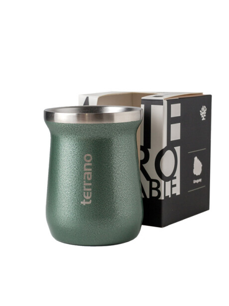 Mate Acero Inox. Camionero Verde Metalizado