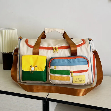 Bolso de viaje con bolsillos Beige