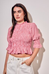 Blusa Rayada Rosa