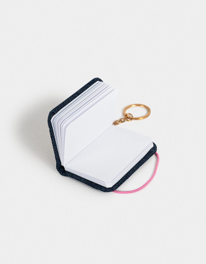 Llavero Libreta Llavero Y Charm De Libreta Denim - Azul Oscuro