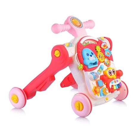 Caminador 4en1 Monopatín Buggy Mesa de Juegos Música Huanger Rosa