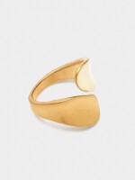 Anillo Cruzado Con Esmalte beige