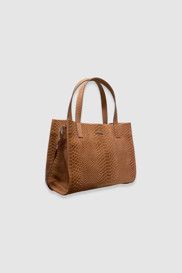 Cartera Bea Reptil Beige