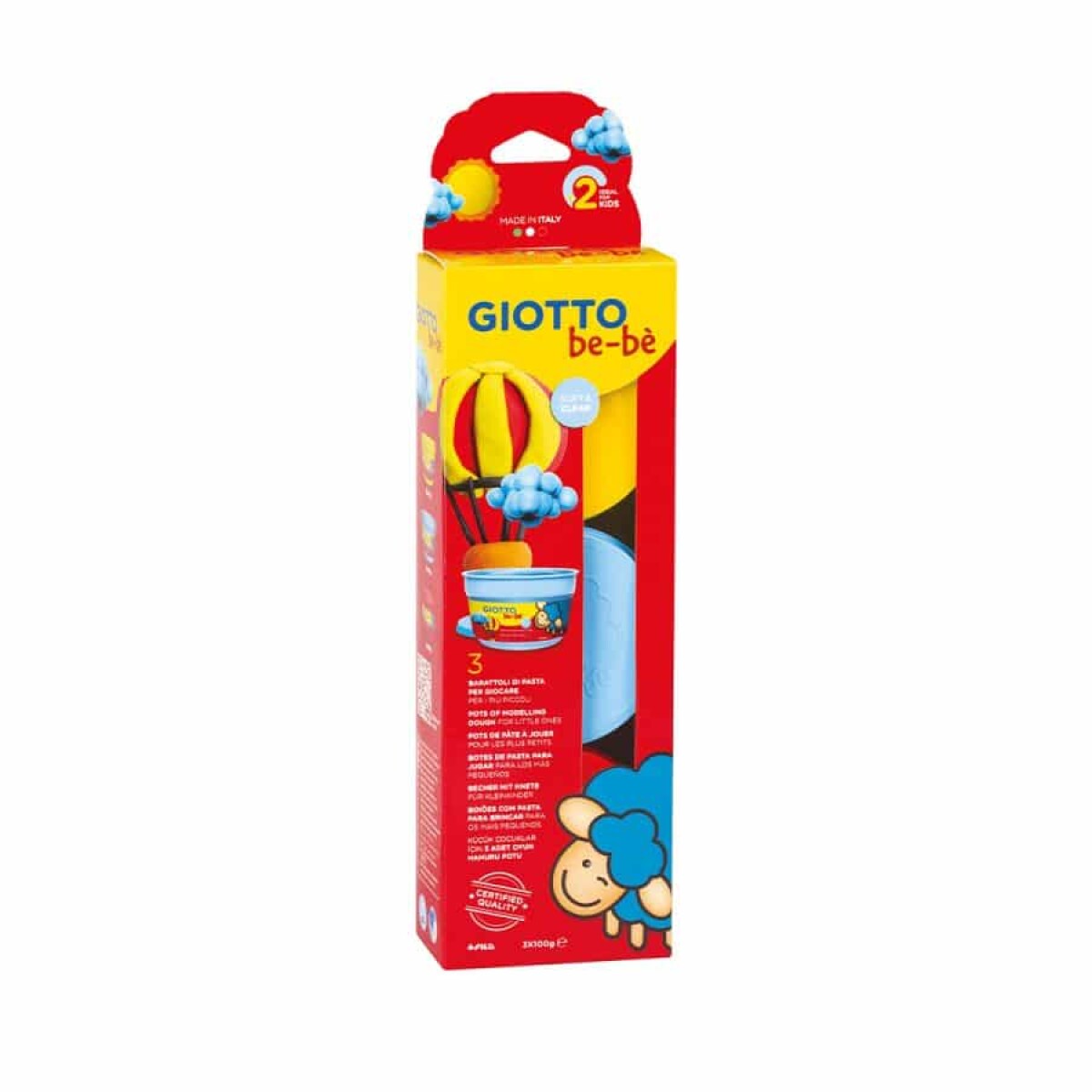 Set x3 Masas Giotto Bebe - Azul, Roja, Amarilla 
