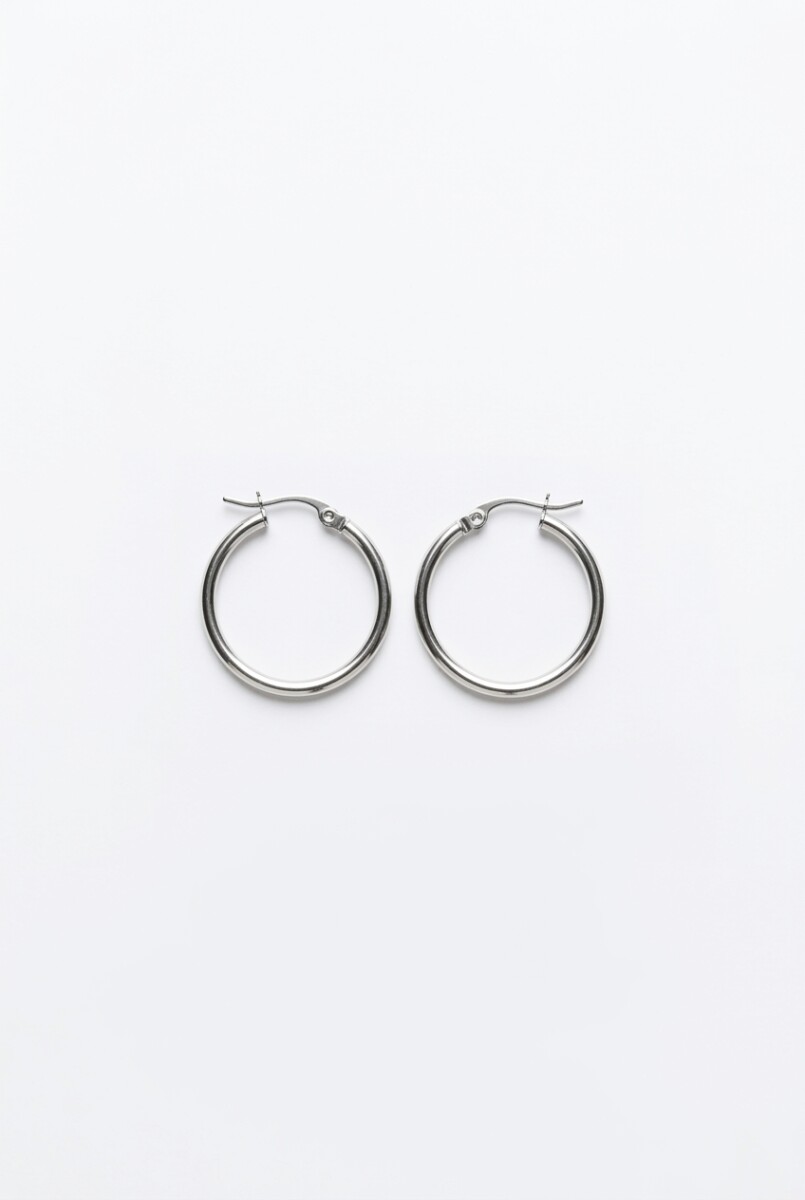 Aros acero large - plateado 