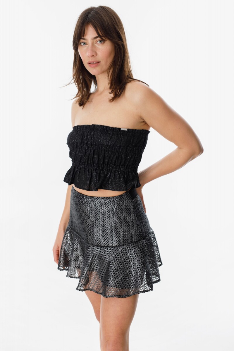 Falda Moss Negro Lurex