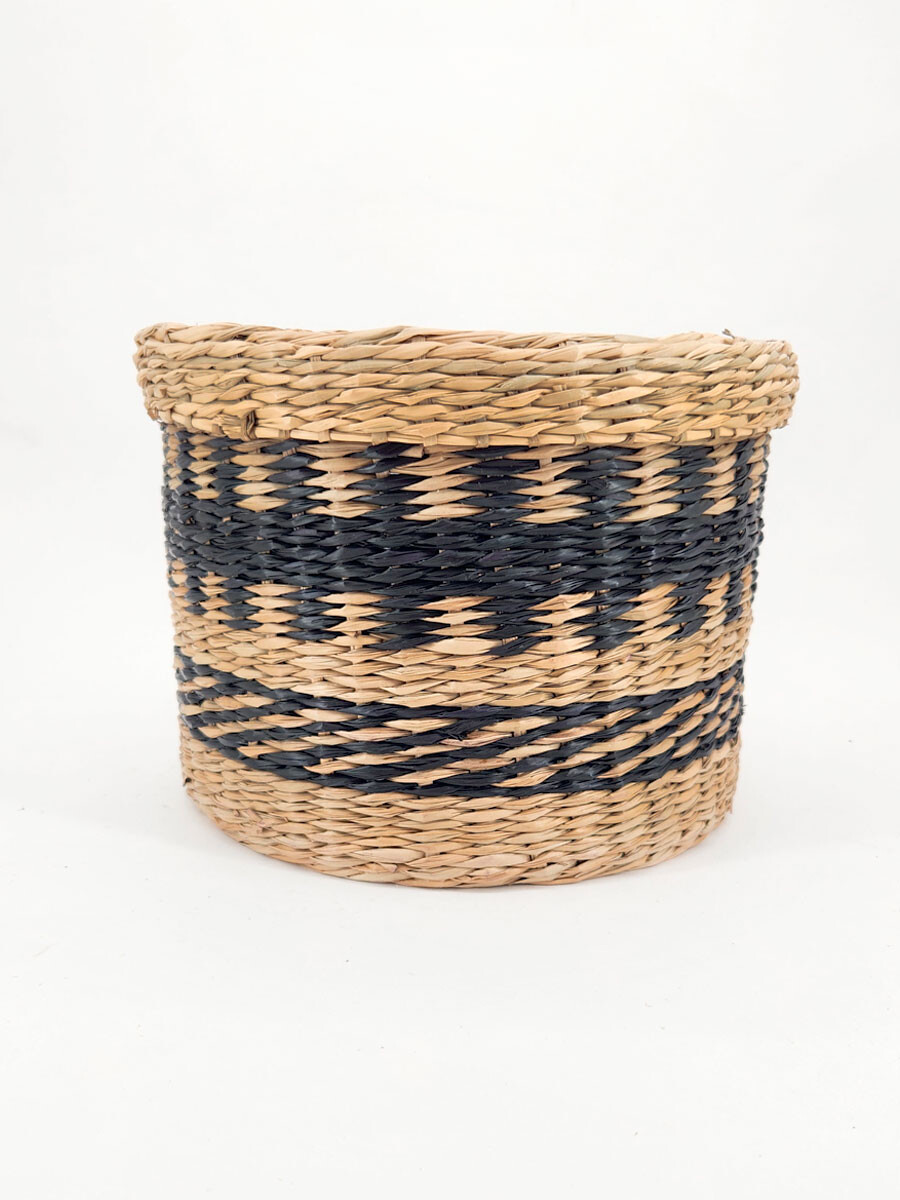 CANASTO REDONDO CON TAPA - MARRON 